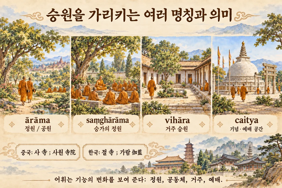 승원을 가리키는 여러 명칭과 의미