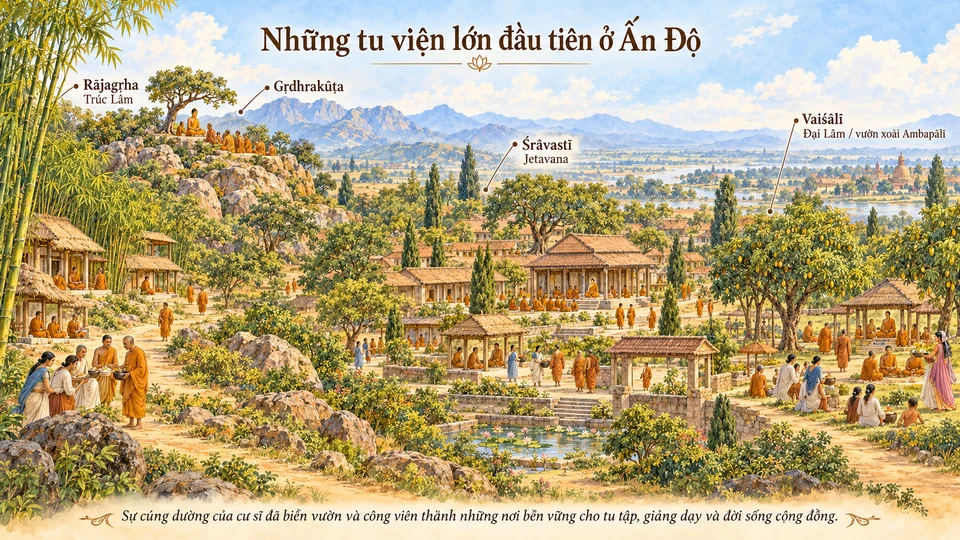 Những tu viện lớn đầu tiên ở Ấn Độ