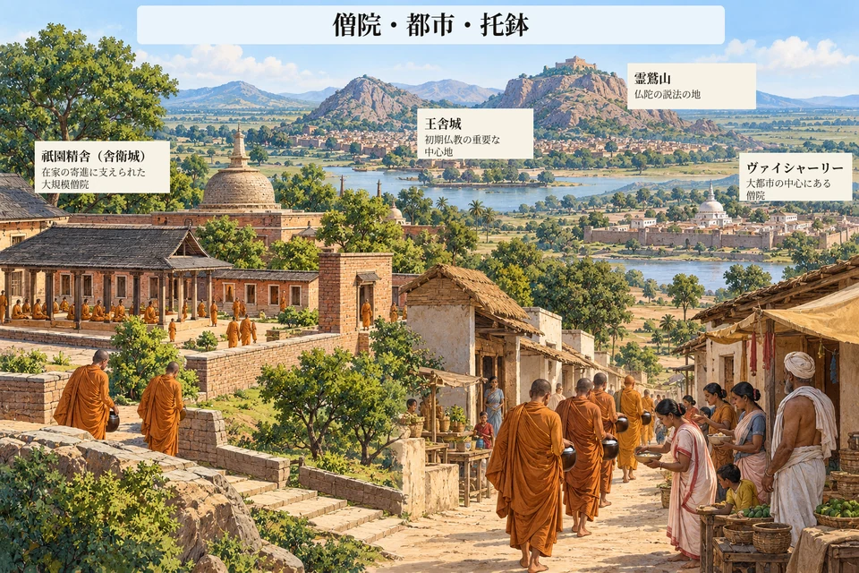 僧院・都市・托鉢
