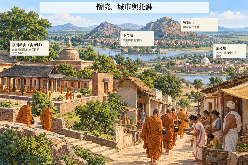 僧院、城市與托鉢