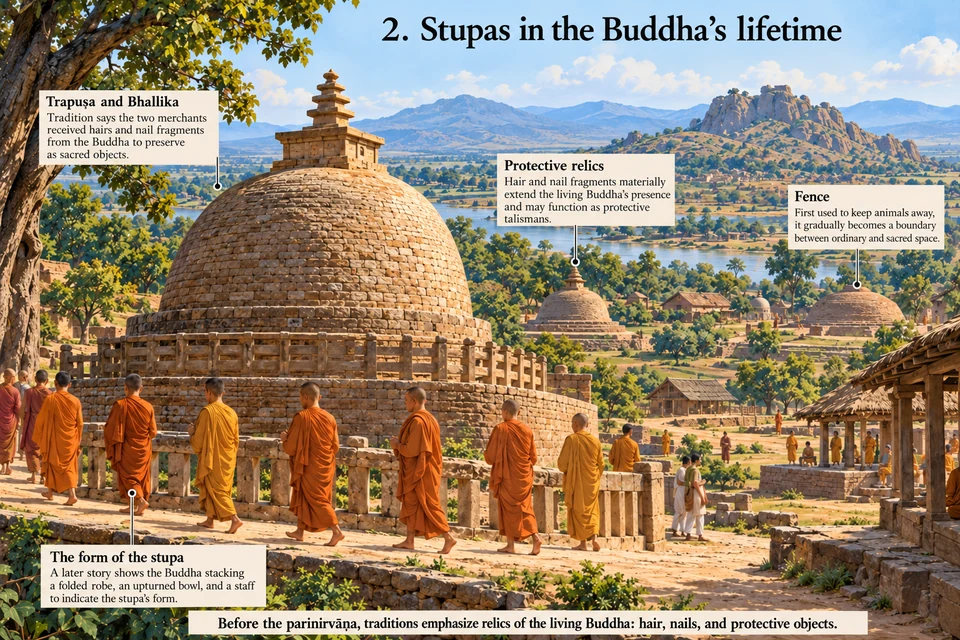 Stupas in the Buddha’s lifetime