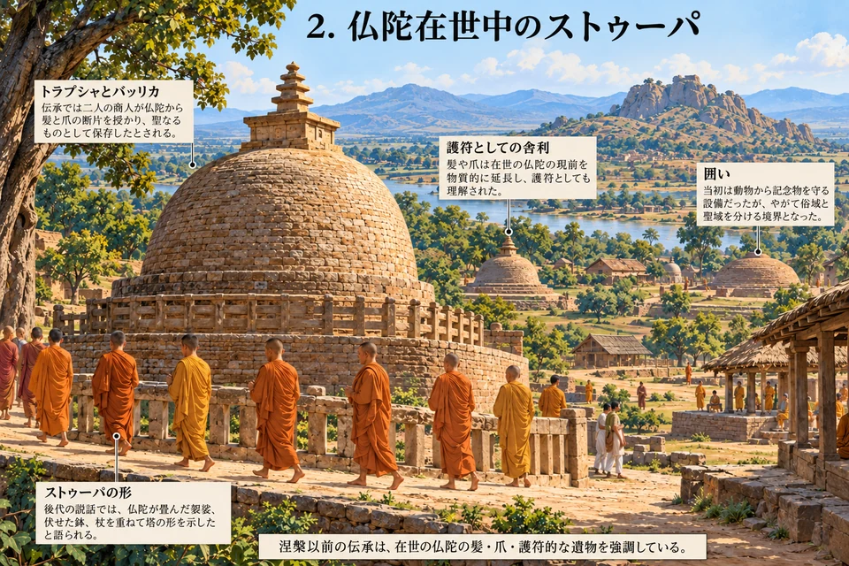 仏陀在世中のストゥーパ