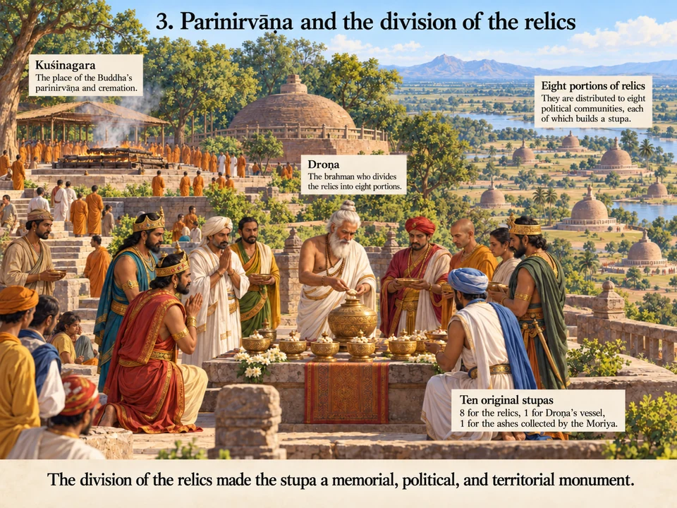 Parinirvāṇa and the division of the relics