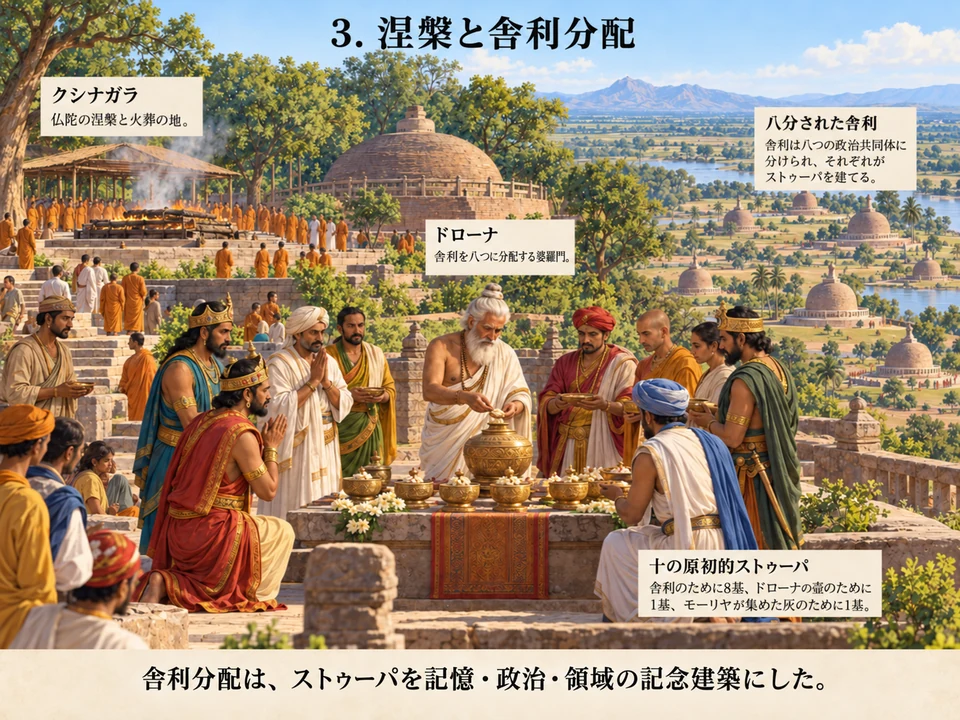 涅槃と舎利分配