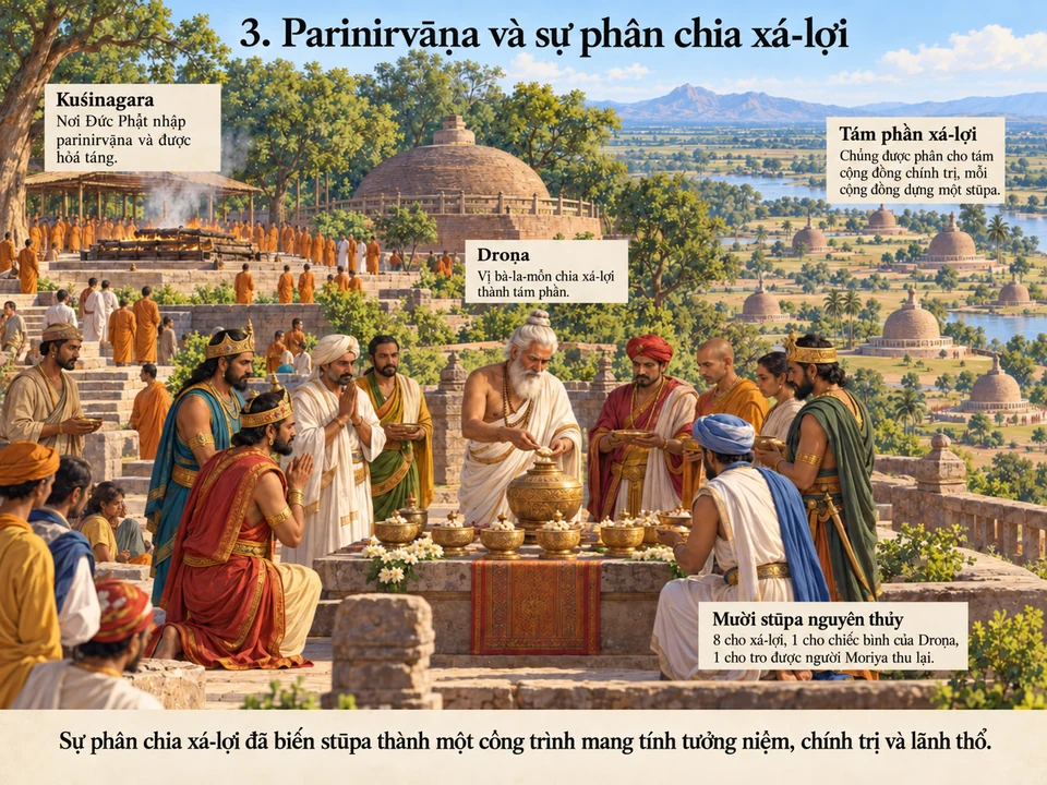Parinirvāṇa và sự phân chia xá-lợi