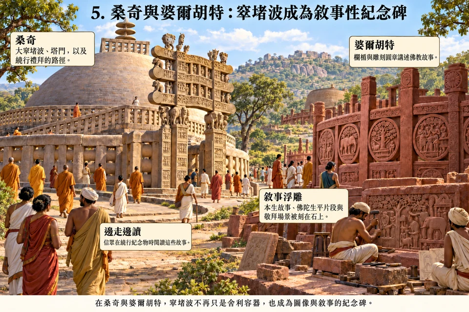 桑奇與婆爾胡特：窣堵波成為敘事性紀念碑